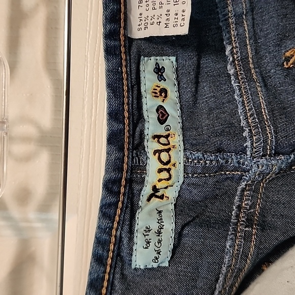 MUDD vintage patchwork capri/peddle jeans Sz 16.5 - Picture 5 of 5